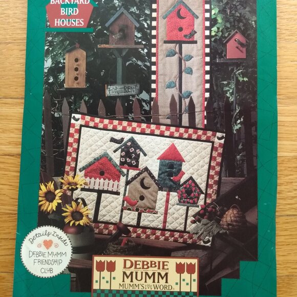 Vintage 90s Birdhouse Quilt Sewing Pattern Wallhanging "Backyard Birdhouses" Deb - Picture 2 of 5
